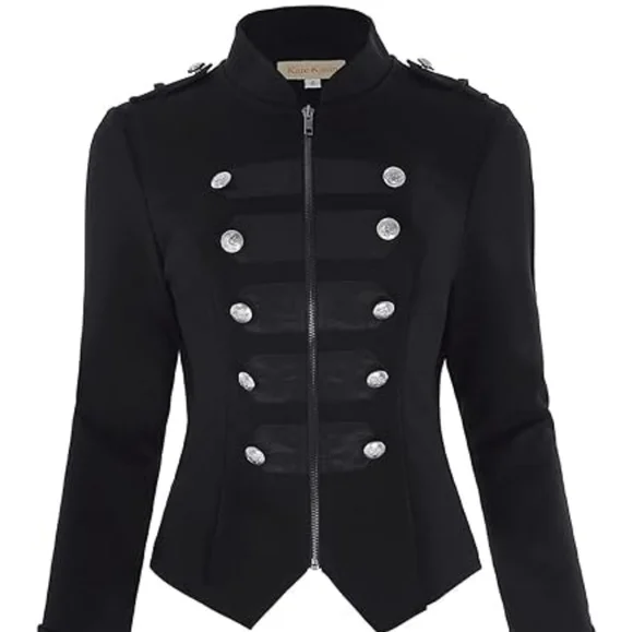 Women Victorian Gothic Steampunk Ringmaster Jacket Military Blazer Circus - Picture 12 of 13
